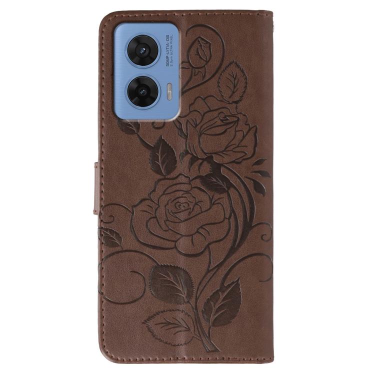 For Motorola G96 5G Rose Butterfly Embossed Leather Phone Case