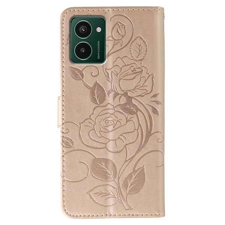 For HMD Pulse Pro Rose Butterfly Embossed Leather Phone Case