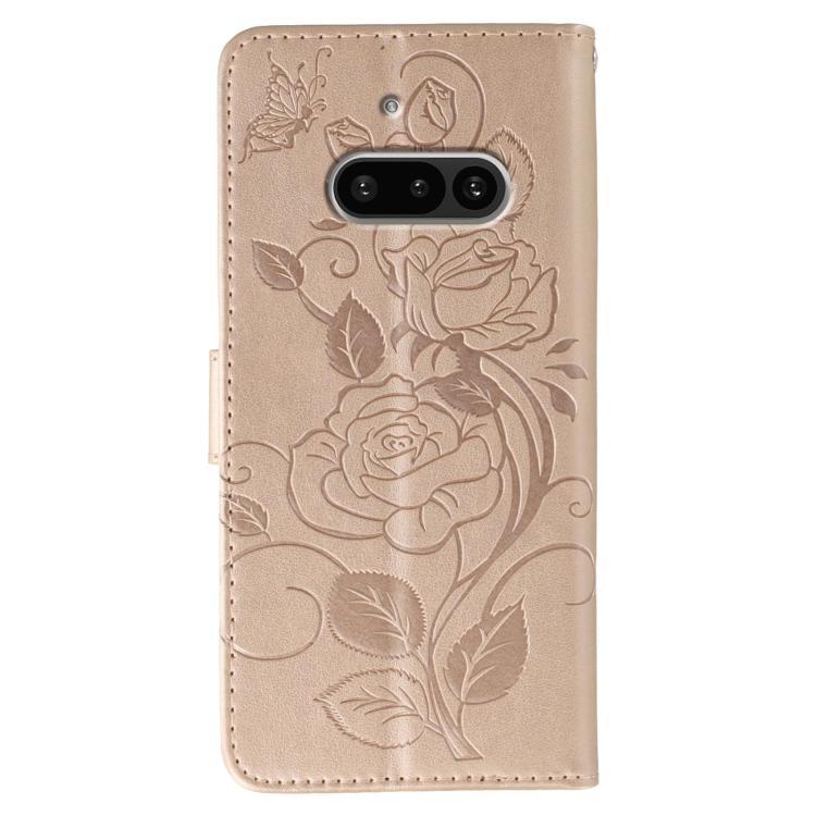 For Nothing Phone 3a Rose Butterfly Embossed Leather Phone Case