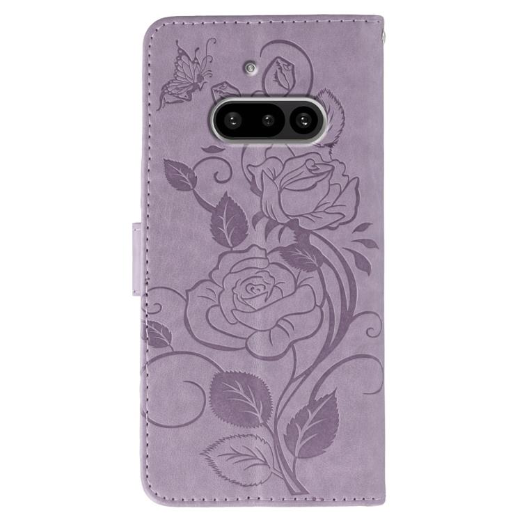For Nothing Phone 3a Rose Butterfly Embossed Leather Phone Case