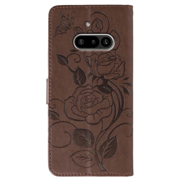 For Nothing Phone 3a Rose Butterfly Embossed Leather Phone Case