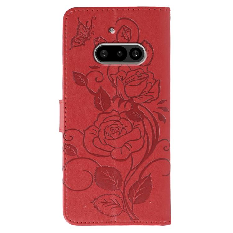 For Nothing Phone 3a Rose Butterfly Embossed Leather Phone Case