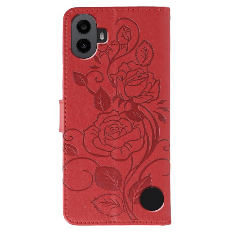 For Nothing CMF Phone 1 Rose Butterfly Embossed Leather Phone Case
