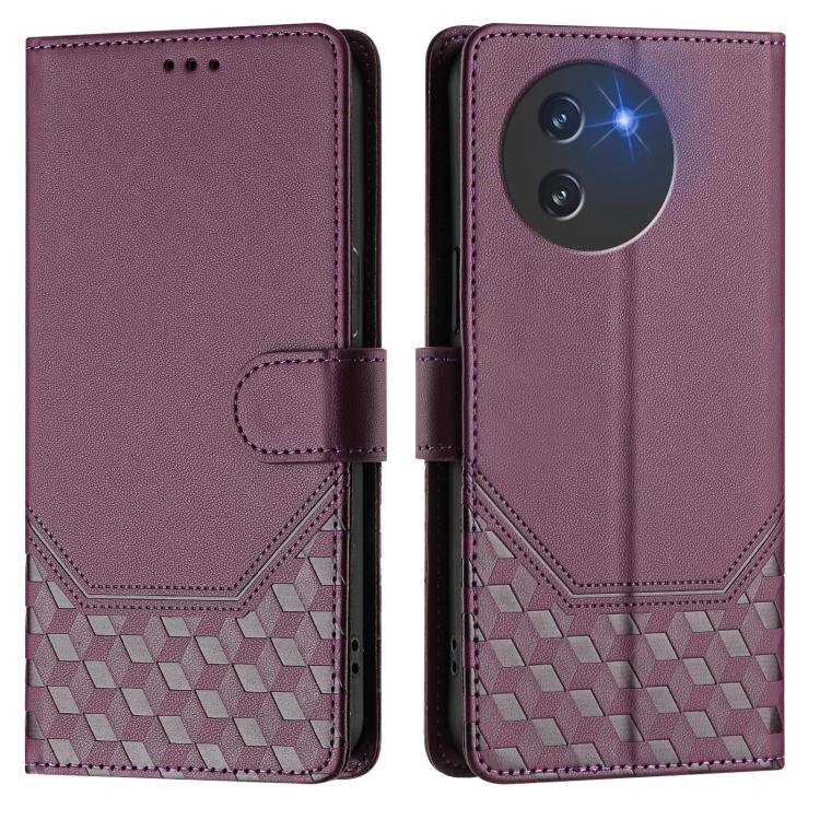 For Doogee Note 59 / Note 59 Pro Honeycomb Embossing RFID Leather Phone Case
