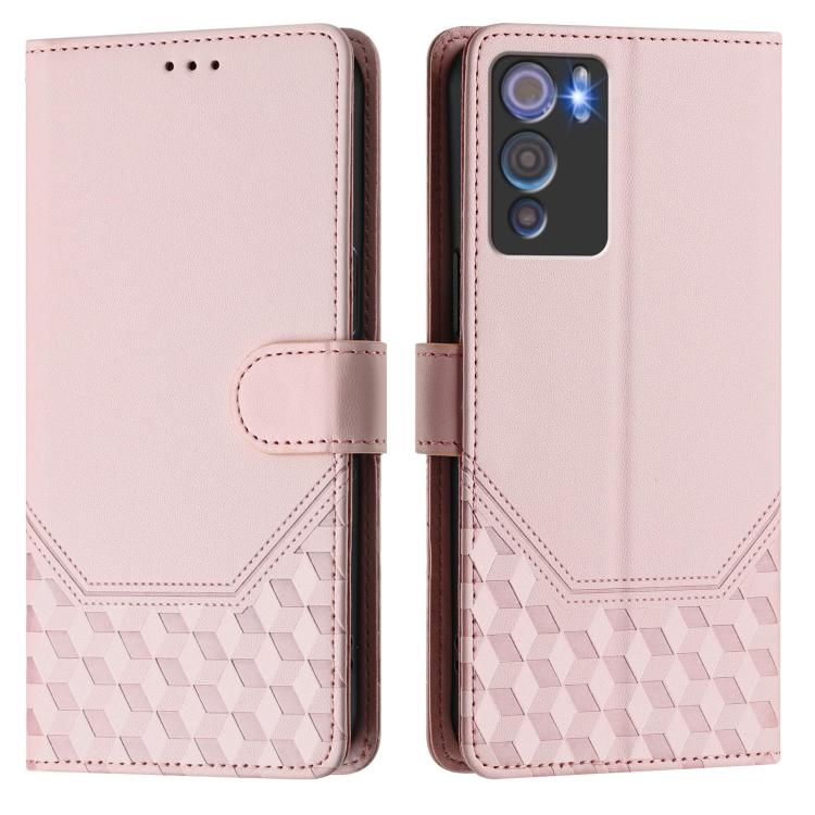 For Doogee N60 Pro Honeycomb Embossing RFID Leather Phone Case