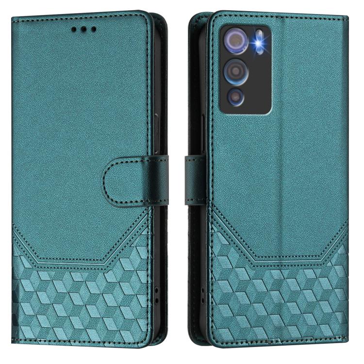 For Doogee N60 Pro Honeycomb Embossing RFID Leather Phone Case