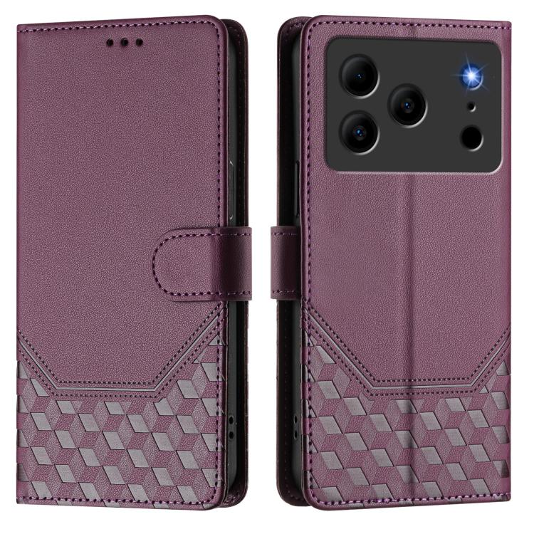 For Doogee Note 56 / Note 56 Pro Honeycomb Embossing RFID Leather Phone Case