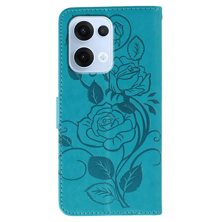 For OPPO Reno13 5G Global Rose Butterfly Embossed Leather Phone Case
