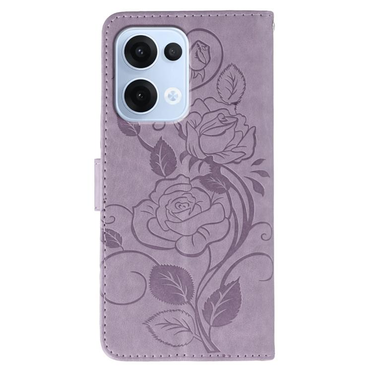 For OPPO Reno13 5G Global Rose Butterfly Embossed Leather Phone Case