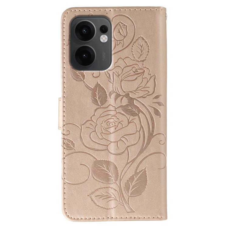For OPPO Reno13 F 4G Global / 5G Global Rose Butterfly Embossed Leather Phone Case