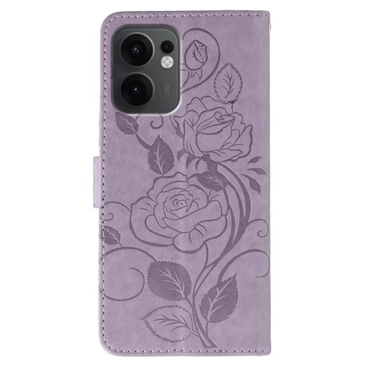 For OPPO Reno13 F 4G Global / 5G Global Rose Butterfly Embossed Leather Phone Case