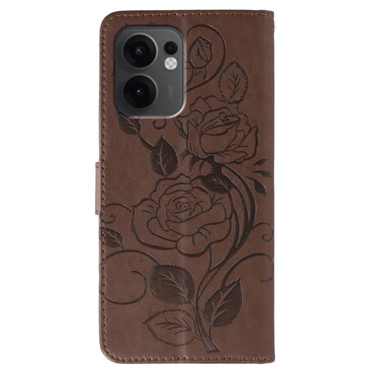 For OPPO Reno13 F 4G Global / 5G Global Rose Butterfly Embossed Leather Phone Case