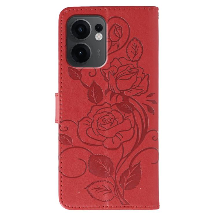 For OPPO Reno13 F 4G Global / 5G Global Rose Butterfly Embossed Leather Phone Case