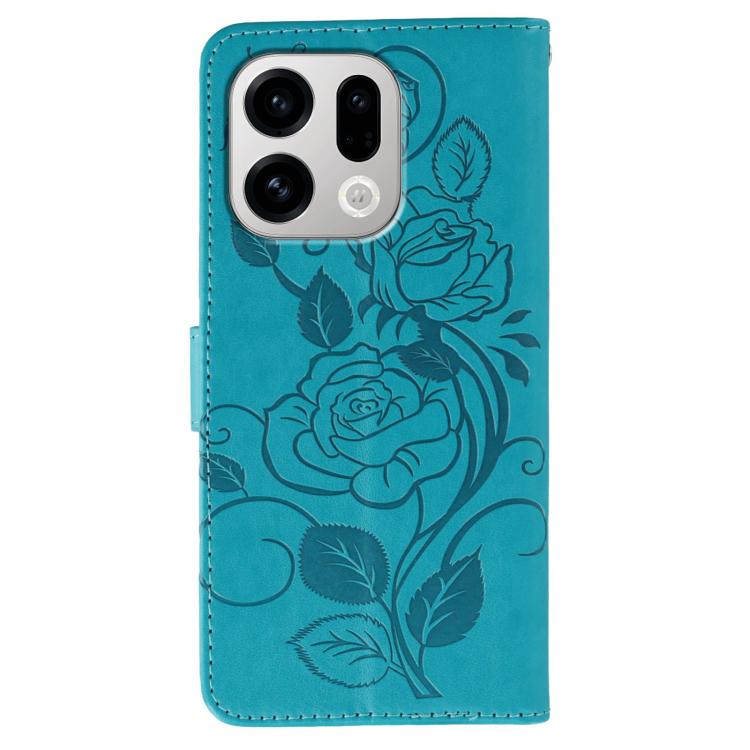 For OPPO Find X9 Rose Butterfly Embossed Leather Phone Case
