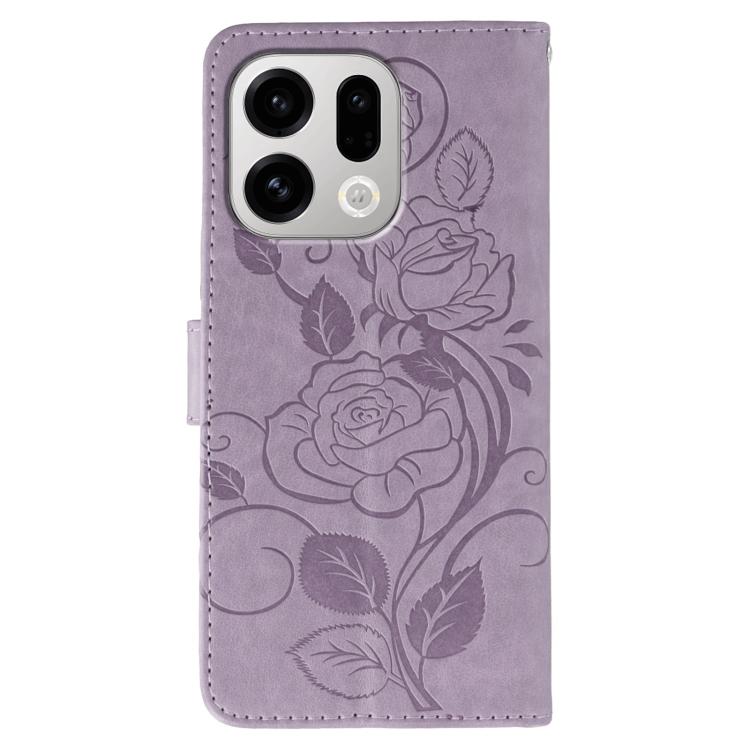 For OPPO Find X9 Rose Butterfly Embossed Leather Phone Case