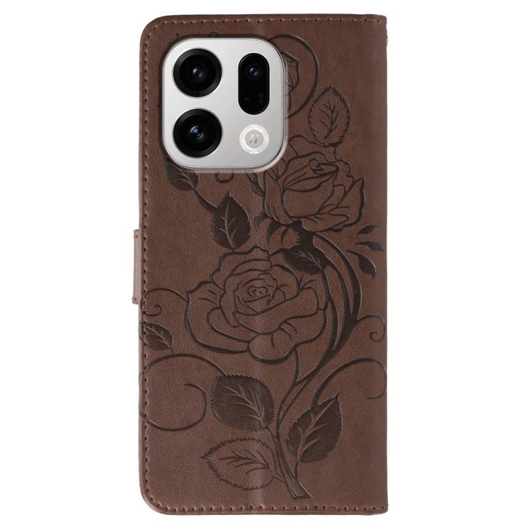 For OPPO Find X9 Rose Butterfly Embossed Leather Phone Case