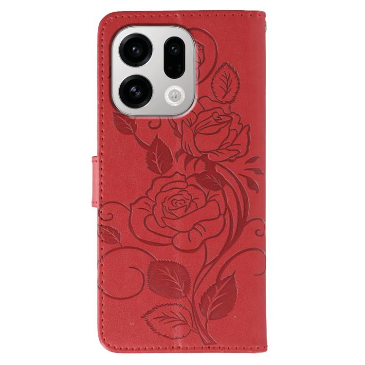 For OPPO Find X9 Rose Butterfly Embossed Leather Phone Case