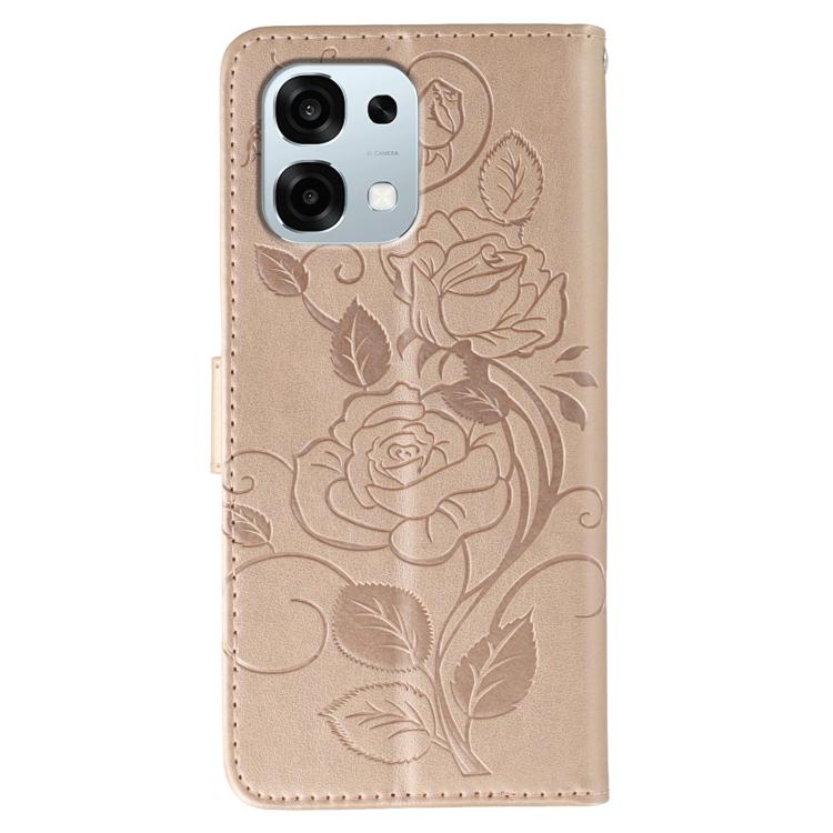 For OPPO A6 Pro 5G Rose Butterfly Embossed Leather Phone Case