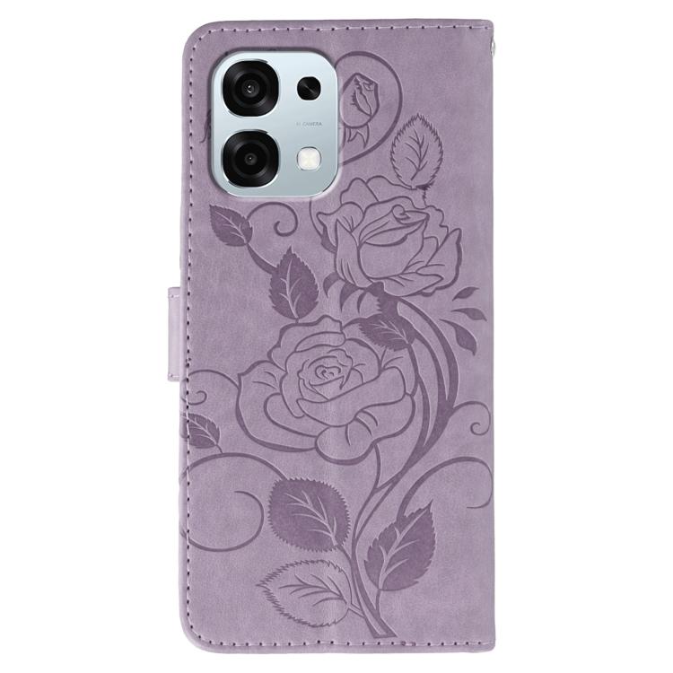 For OPPO A6 Pro 5G Rose Butterfly Embossed Leather Phone Case