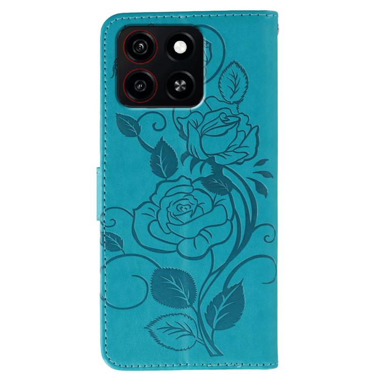For ZTE Blade A35 Rose Butterfly Embossed Leather Phone Case