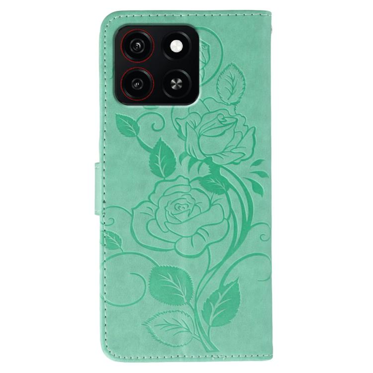 For ZTE Blade A35 Rose Butterfly Embossed Leather Phone Case