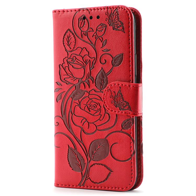 For ZTE Blade A35 Rose Butterfly Embossed Leather Phone Case