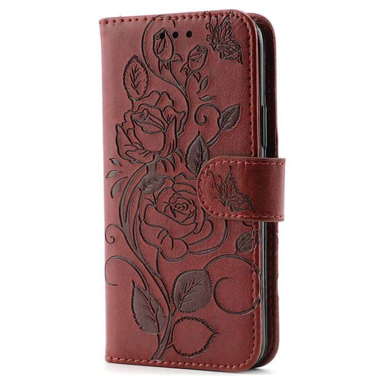 For Realme 14 Pro+ Rose Butterfly Embossed Leather Phone Case