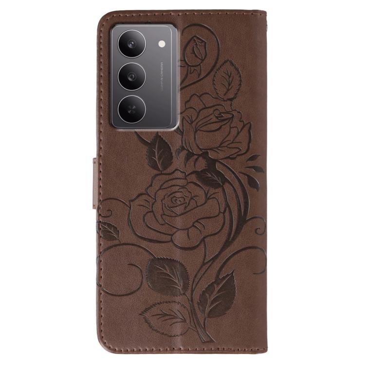 For Realme 14x Rose Butterfly Embossed Leather Phone Case