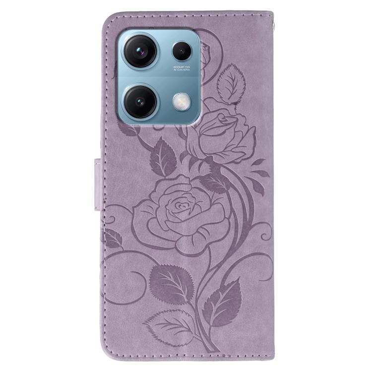 For Redmi Note 14S 4G Global Rose Butterfly Embossed Leather Phone Case