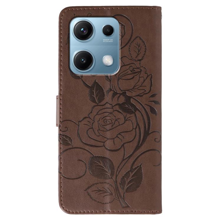 For Redmi Note 14S 4G Global Rose Butterfly Embossed Leather Phone Case