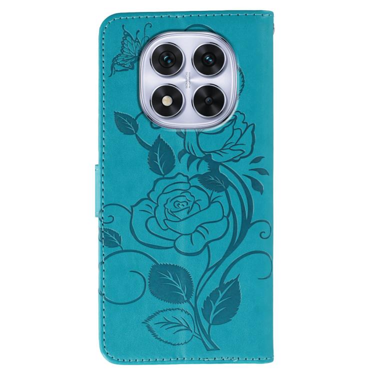 For Redmi Note 14 Pro 4G Global Rose Butterfly Embossed Leather Phone Case