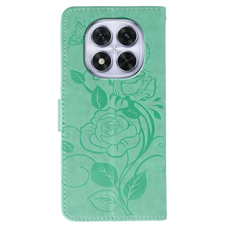 For Redmi Note 14 Pro 4G Global Rose Butterfly Embossed Leather Phone Case