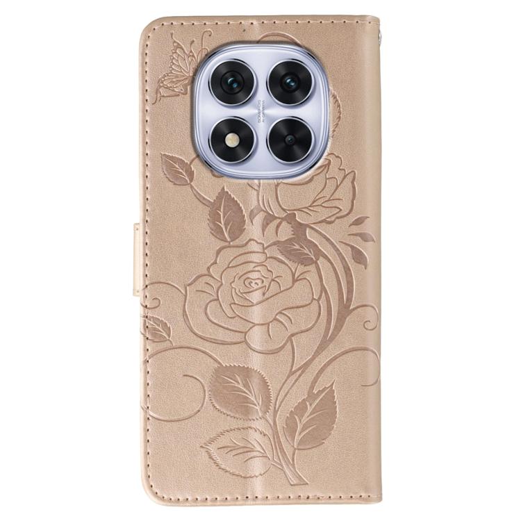 For Redmi Note 14 Pro 4G Global Rose Butterfly Embossed Leather Phone Case