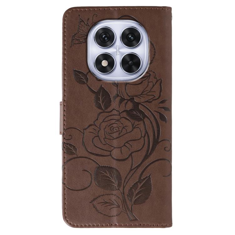 For Redmi Note 14 Pro 4G Global Rose Butterfly Embossed Leather Phone Case
