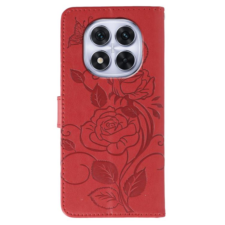 For Redmi Note 14 Pro 4G Global Rose Butterfly Embossed Leather Phone Case
