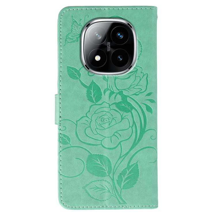 For Redmi Note 14 Pro+ 5G Rose Butterfly Embossed Leather Phone Case