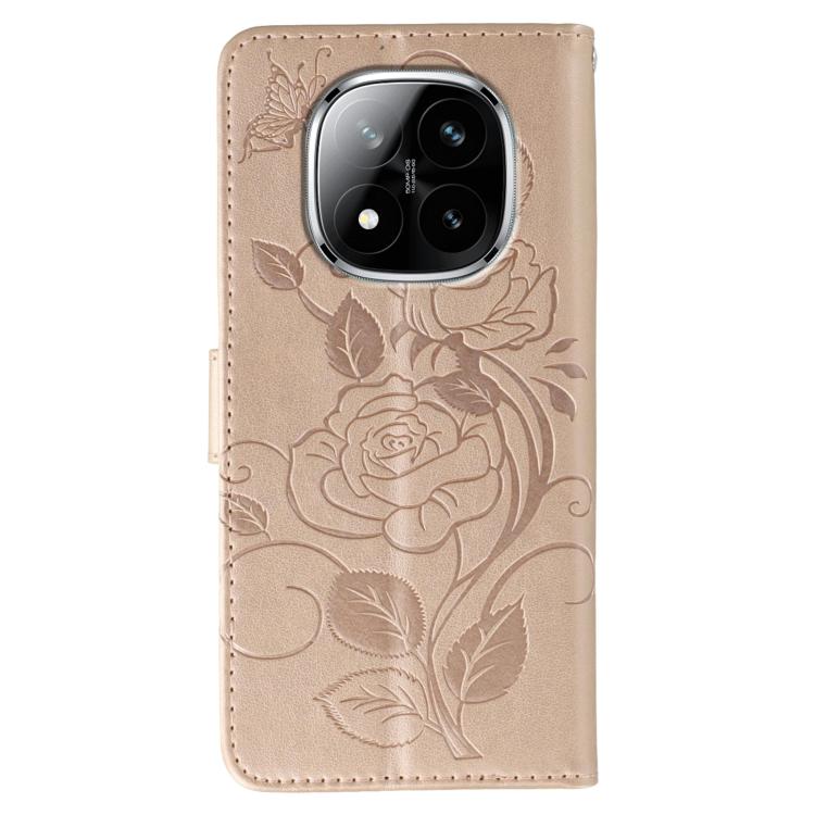 For Redmi Note 14 Pro+ 5G Rose Butterfly Embossed Leather Phone Case