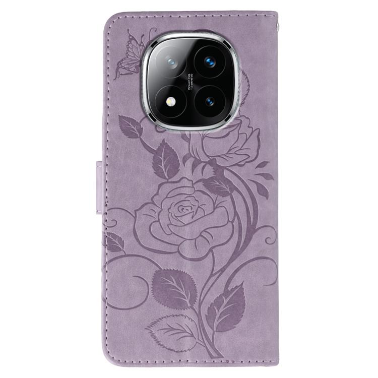 For Redmi Note 14 Pro+ 5G Rose Butterfly Embossed Leather Phone Case