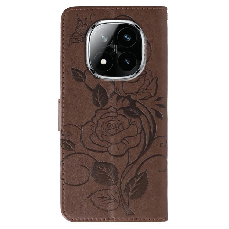 For Redmi Note 14 Pro+ 5G Rose Butterfly Embossed Leather Phone Case