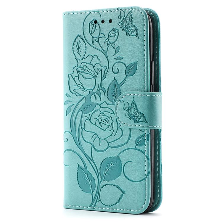 For Redmi Note 14 4G 163.25mm Global Rose Butterfly Embossed Leather Phone Case