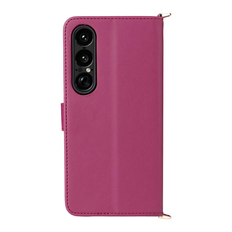 For Sony Xperia 1 VII Multifunctional 6-Card Slots Leather Phone Case with Wrist Strap