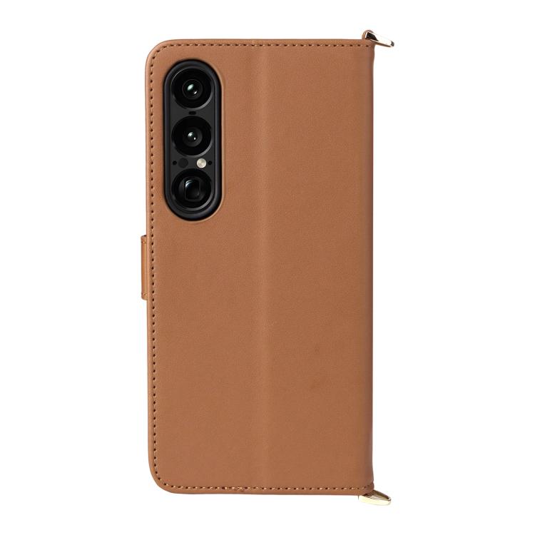 For Sony Xperia 1 VII Multifunctional 6-Card Slots Leather Phone Case with Wrist Strap