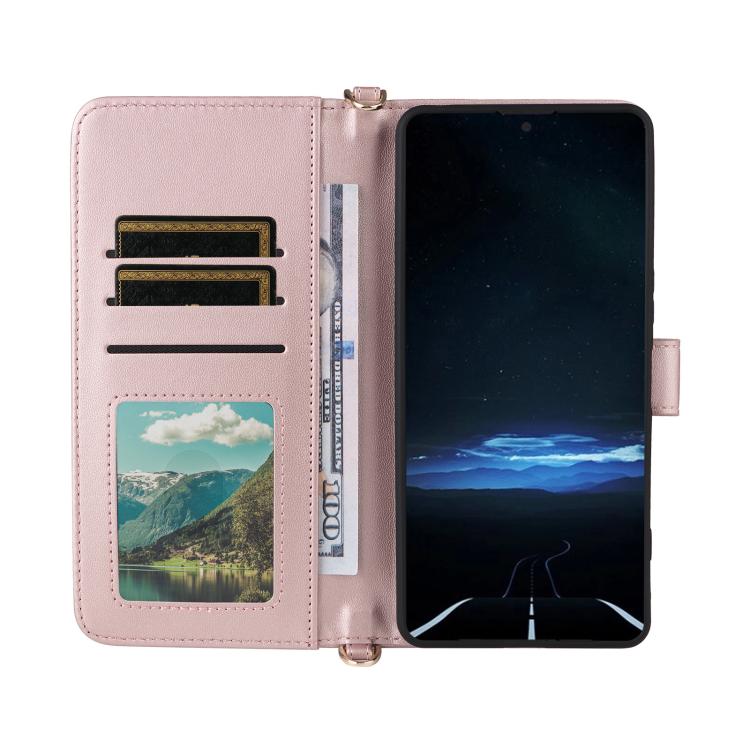 For Sony Xperia 1 VIII Multifunctional 6-Card Slots Leather Phone Case with Wrist Strap