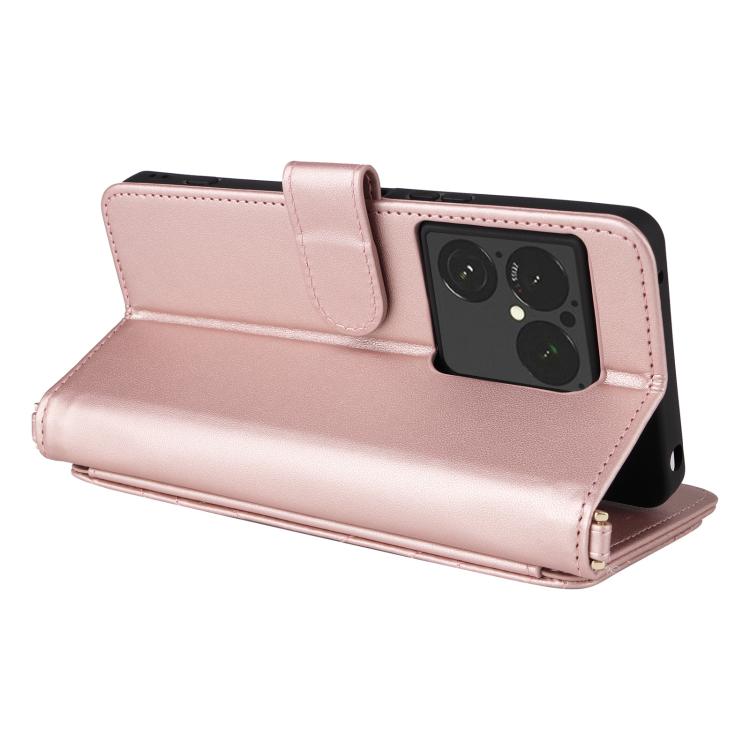 For Sony Xperia 1 VIII Multifunctional 6-Card Slots Leather Phone Case with Wrist Strap