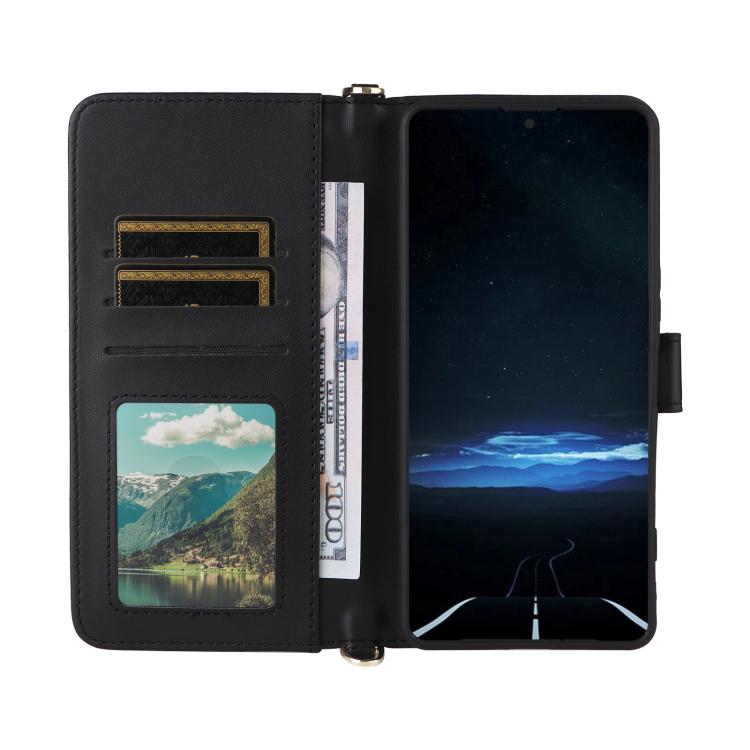 For Sony Xperia 1 VIII Multifunctional 6-Card Slots Leather Phone Case with Wrist Strap