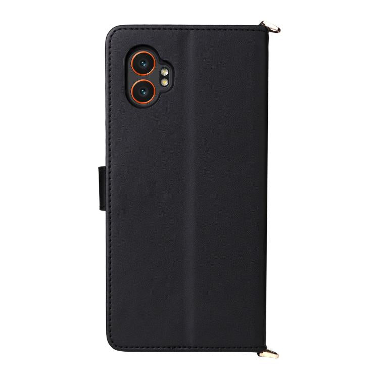 For Samsung Galaxy XCover 7 Pro Multifunctional 6-Card Slots Leather Phone Case with Wrist Strap