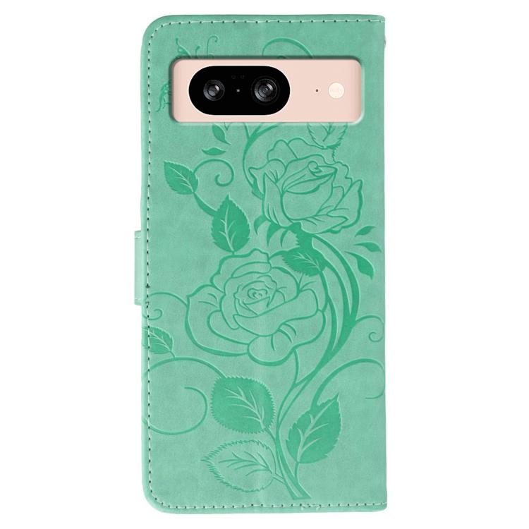 For Google Pixel 8 Rose Butterfly Embossed Leather Phone Case