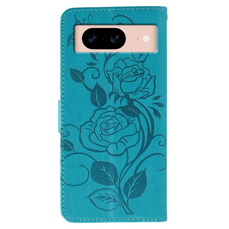 For Google Pixel 8a Rose Butterfly Embossed Leather Phone Case