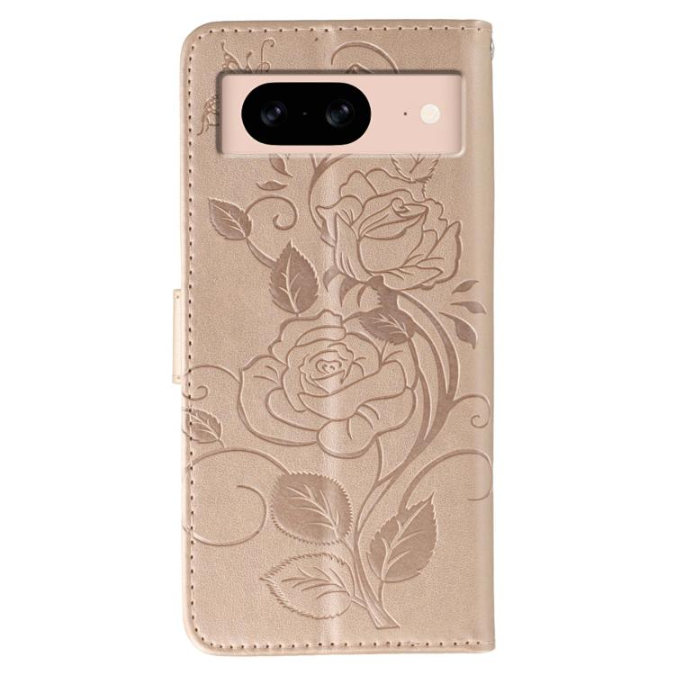 For Google Pixel 8a Rose Butterfly Embossed Leather Phone Case