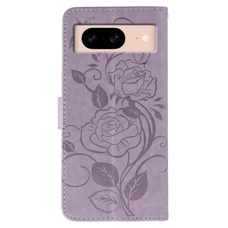 For Google Pixel 8a Rose Butterfly Embossed Leather Phone Case
